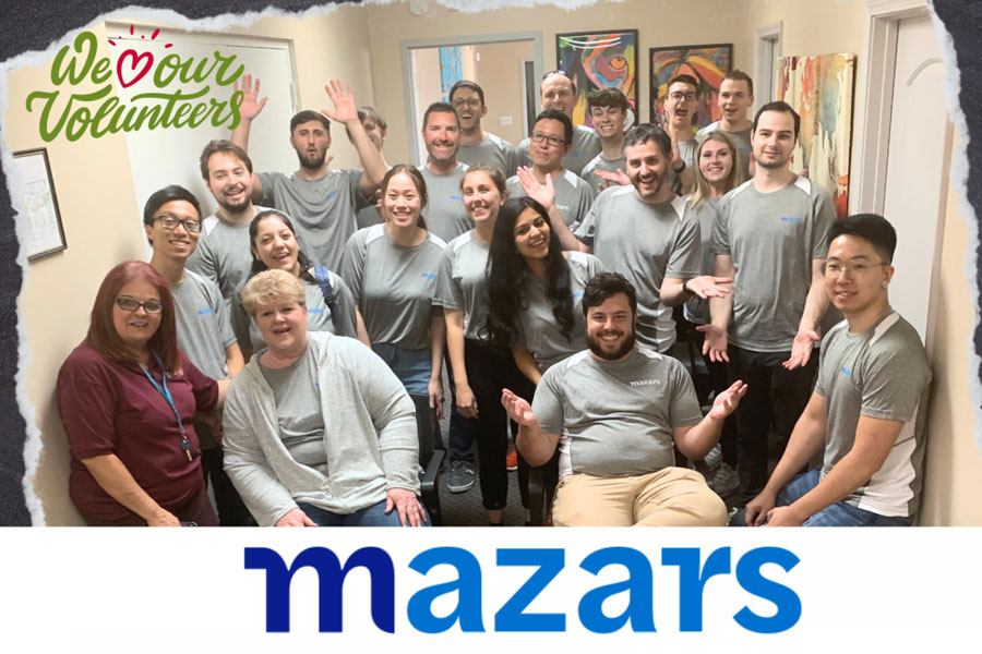 YOS loves our Mazars volunteers group photo